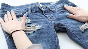 potong celana jeans